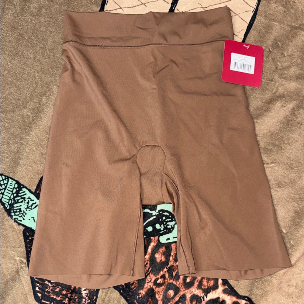Anti-high waist shaping slip short in Tan — Smooth Support